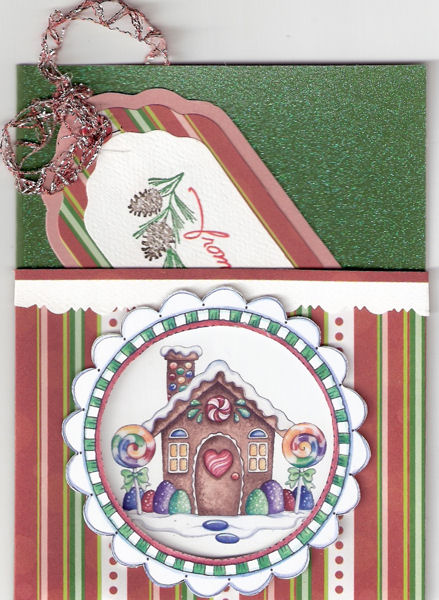 Pocket Card With Tag and Gingerbread House