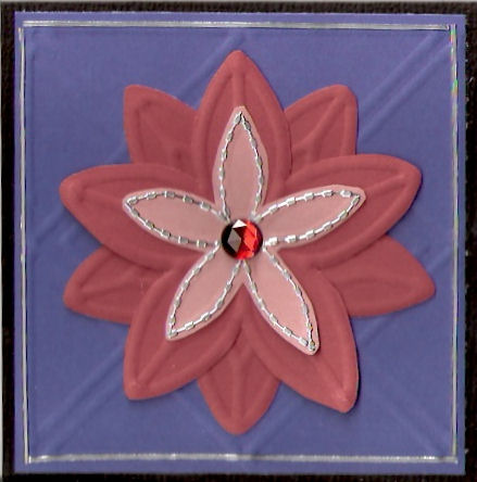 Pink and Red Embossed Flower
