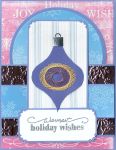 Embroidered Blue Ornament on Layered Background