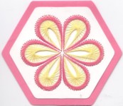 Pink and Yellow Stitched Flower