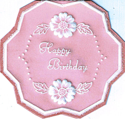 Parchment Birthday Card with Flowers